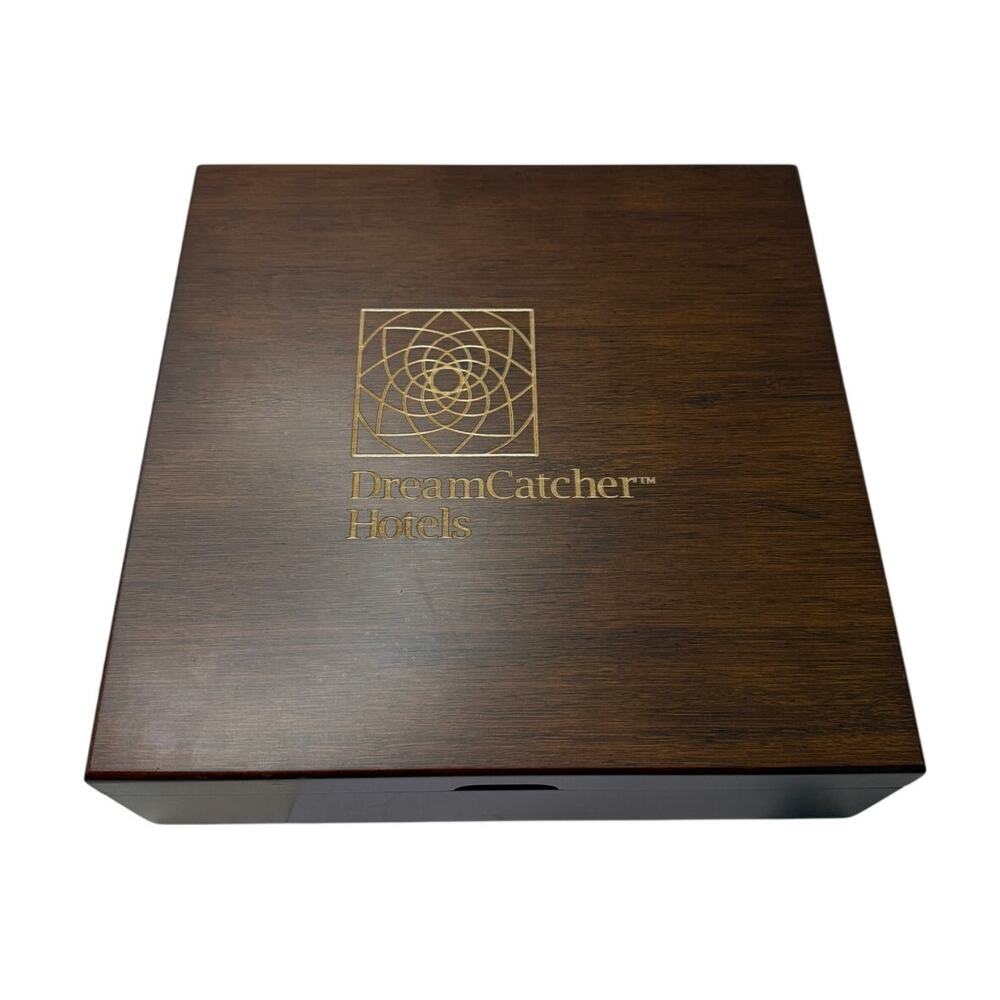 Wooden DreamCatcher Hotels K-Cup Coffee/Creamer Lined Counter Container